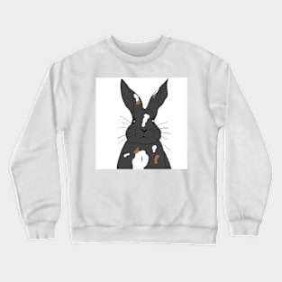 rabbit black gray white brown Crewneck Sweatshirt